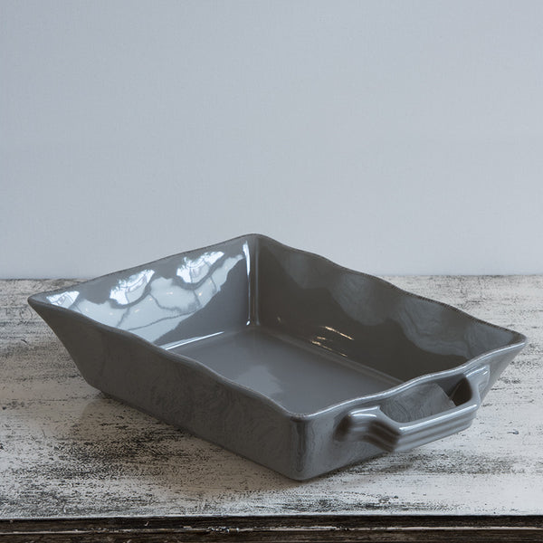 Ceramic Ovenware Dish Small Rectangular Mink Polkadot Parsley