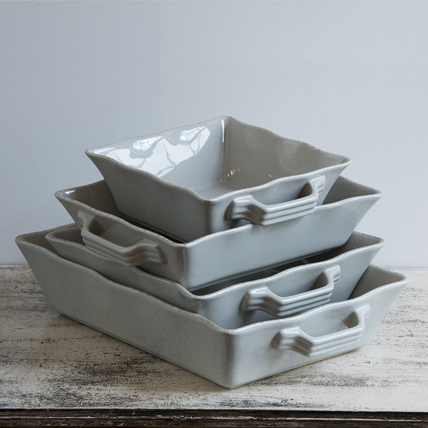 Ceramic Ovenware Dishes Set of Four in Taupe GREY PUTTY COLOUR