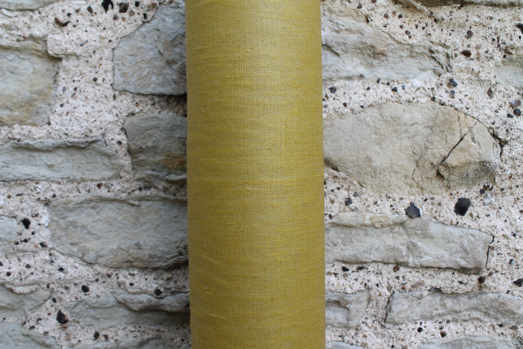 Coated linen tablecloth - Ochre