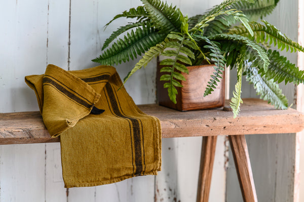 100% Linen Teatowel - Olbia Bronze