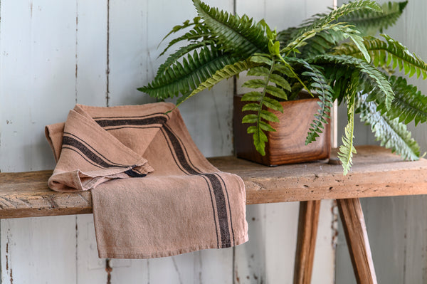 100% Linen Teatowel - Olbia Salmon