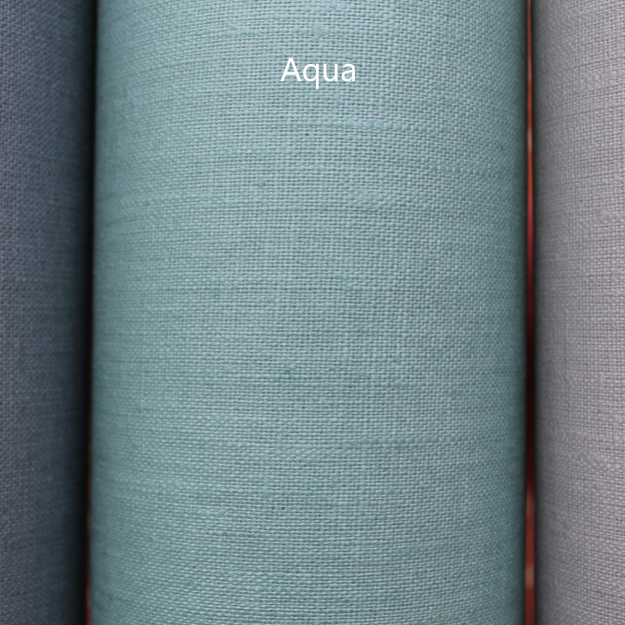 Coated linen tablecloth - Aqua