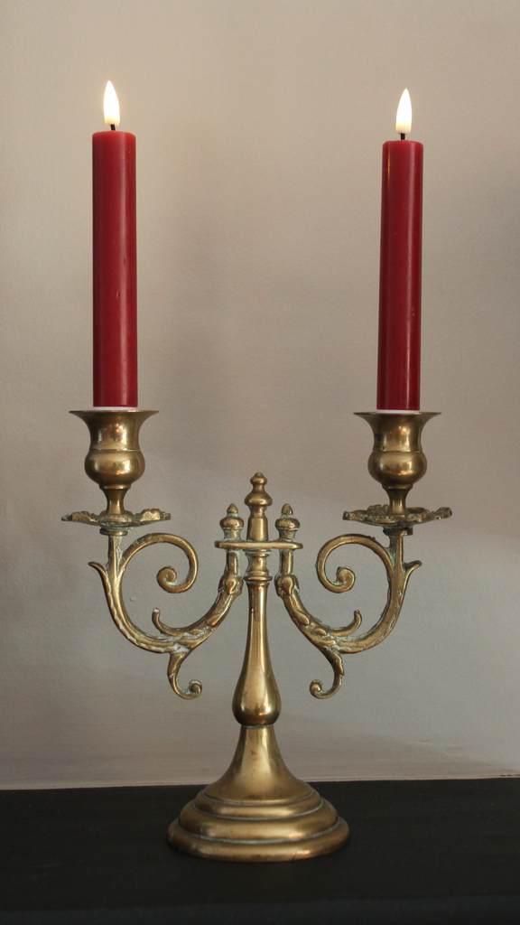 15cm Dinner Candle in Bordeaux - Pack of two