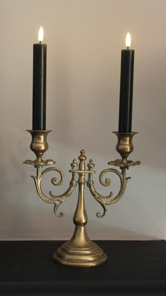 15cm Dinner Candle in Dark Green - Pack of two
