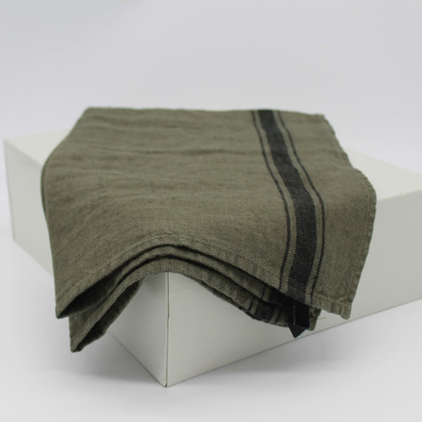 100% Linen Teatowel - Olbia Kaki