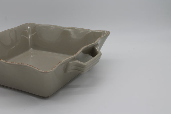 Ceramic Ovenware Dish - Large Square Rustic Taupe