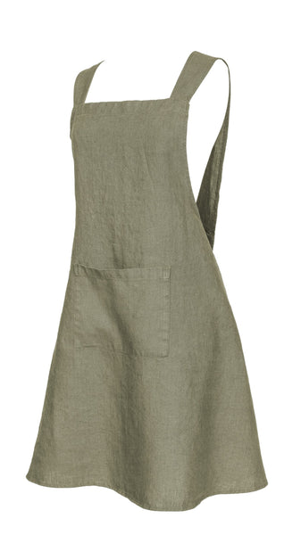 100% Linen Apron - Khaki