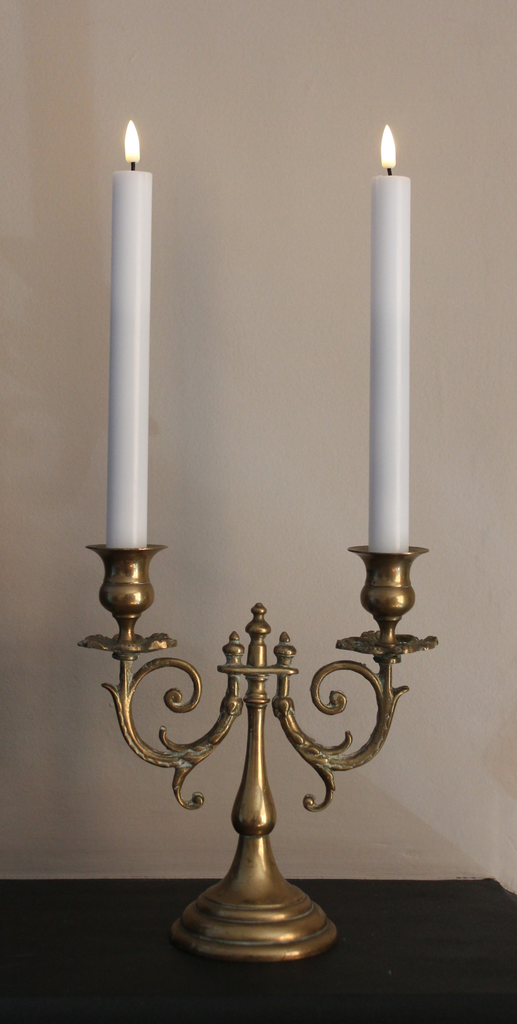 24cm Dinner Candle in White - Pack of two
