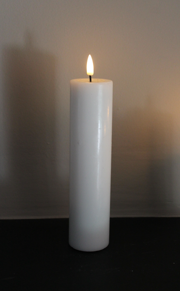 Pillar Candle in White - 20cm long by 5cm wide