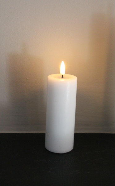 Pillar Candle in White - 12.5cm long by 5cm wide