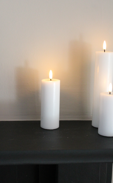 Pillar Candle in White - 12.5cm long by 5cm wide