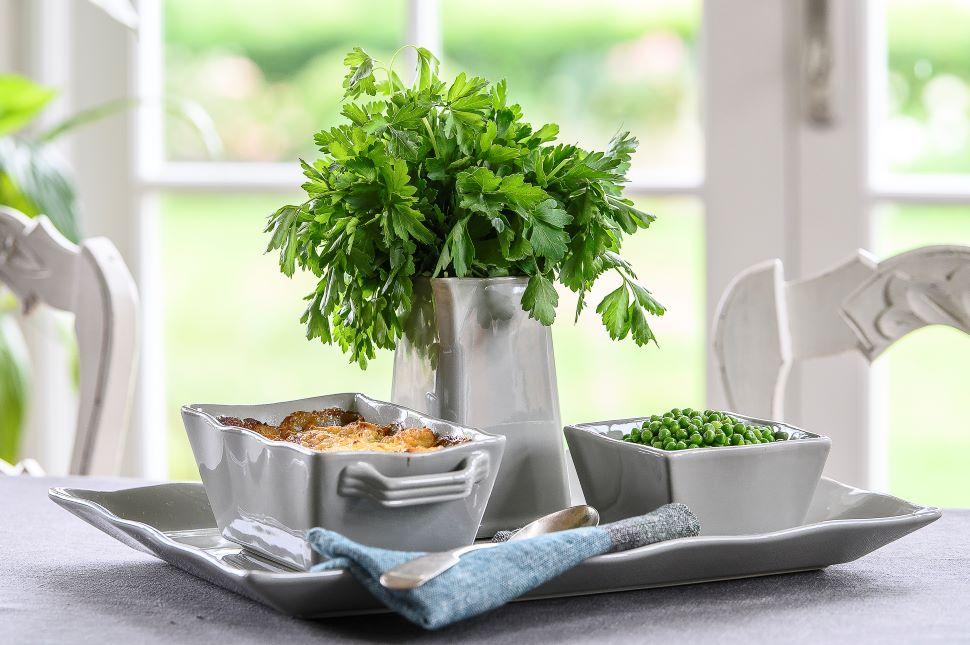 Ceramic ovenware dish large rectangular mink